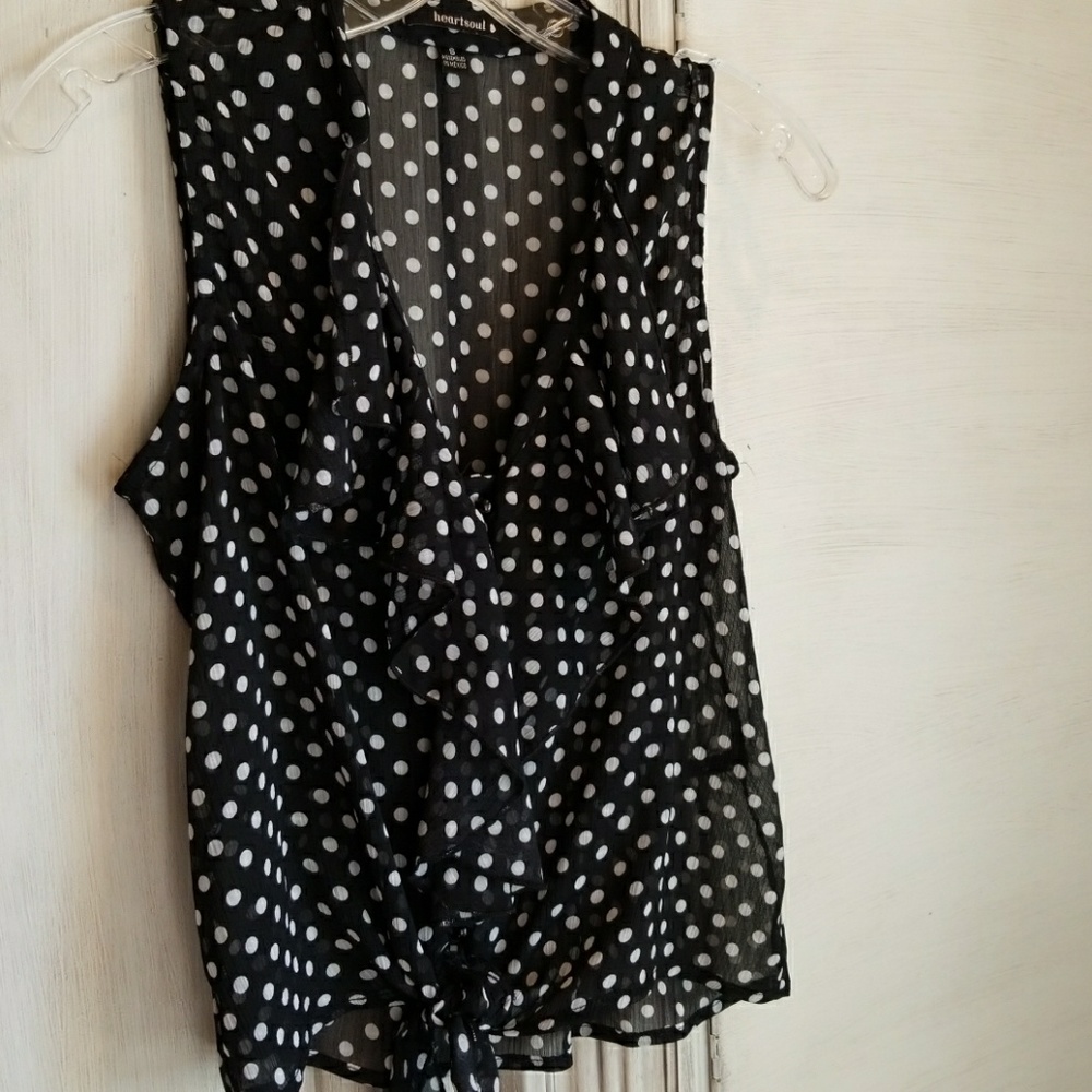 Vintage polka dot ruffle shirt